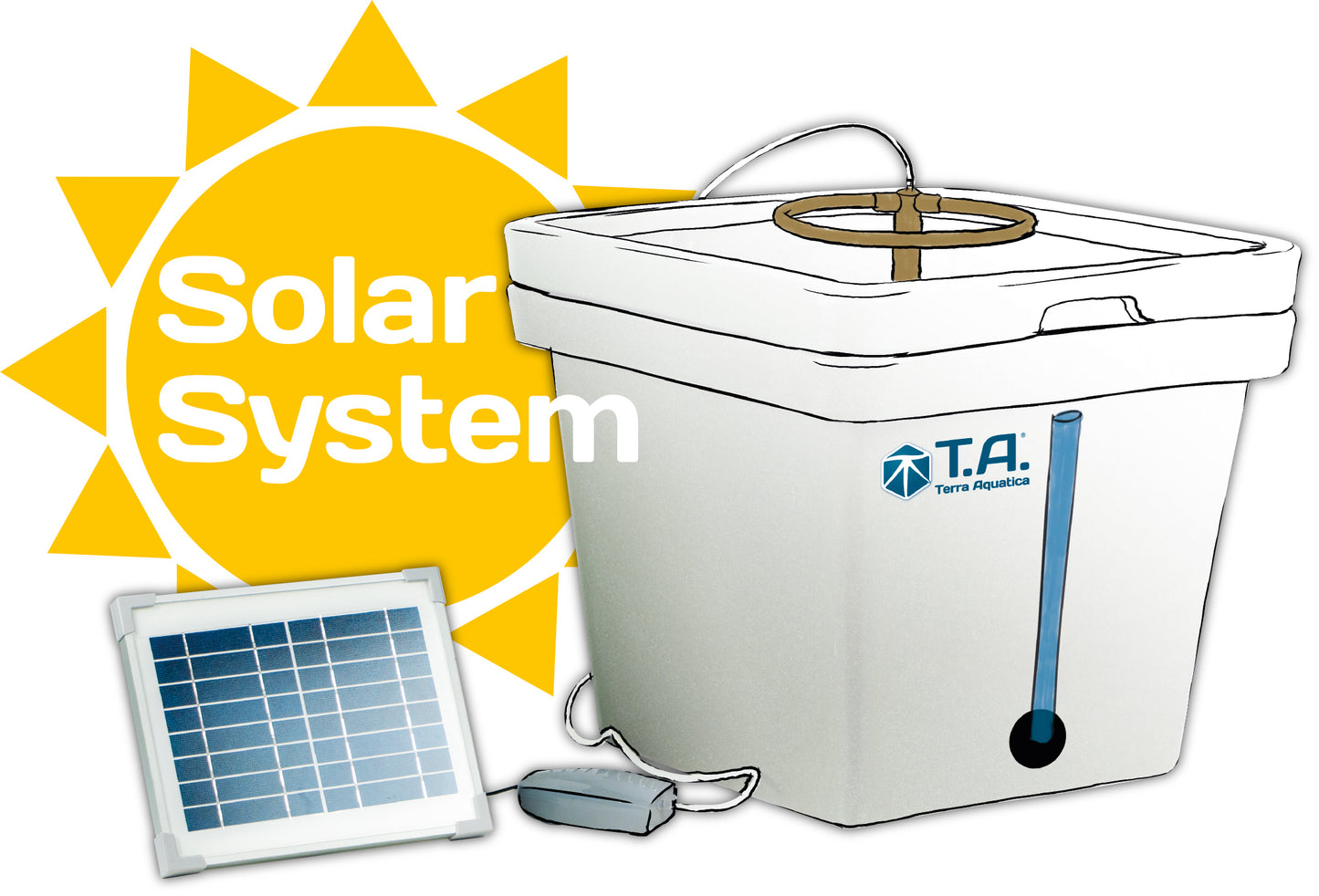 CultiMate L Solar Tropfbewässerung 45L Wassertank Solarpanel Hydroponik Terra Aquatica