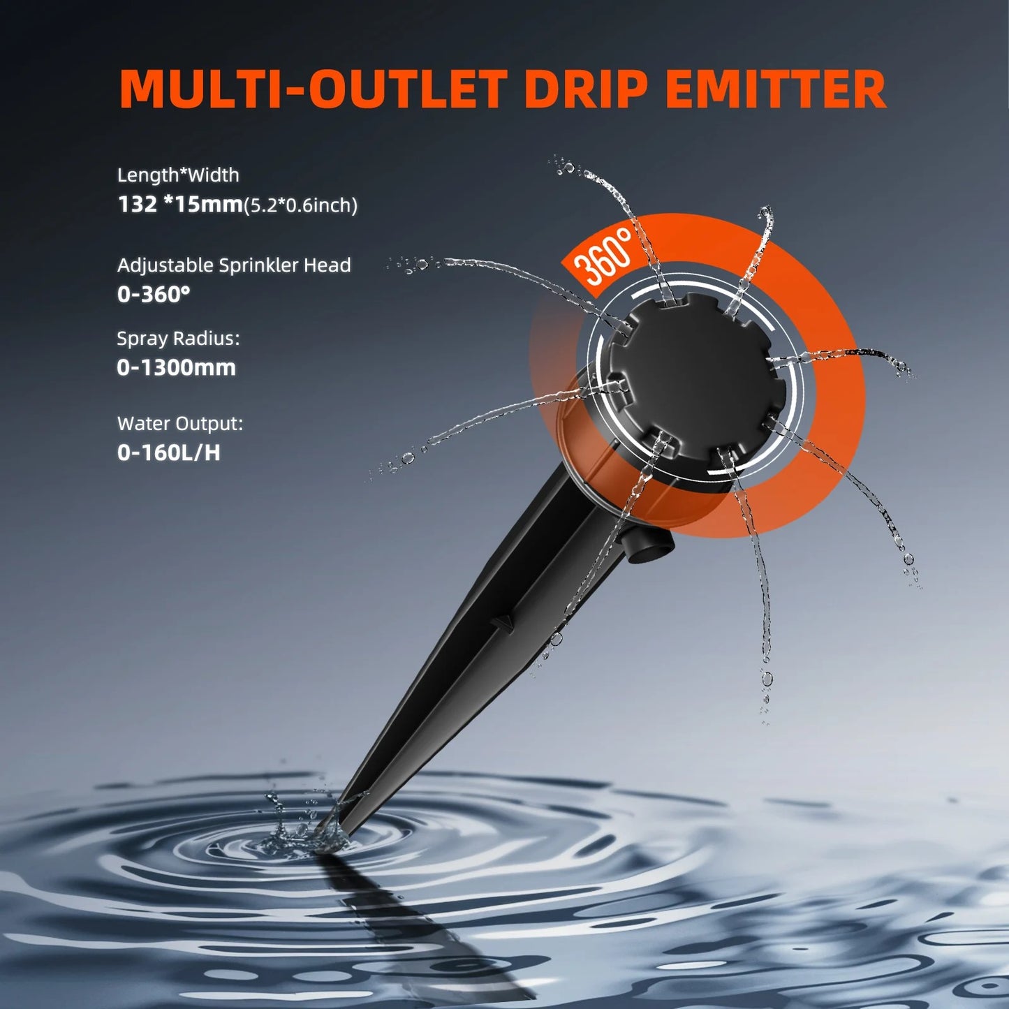 Automatic drip irrigation system for plants, water pump with 8 drip nozzles