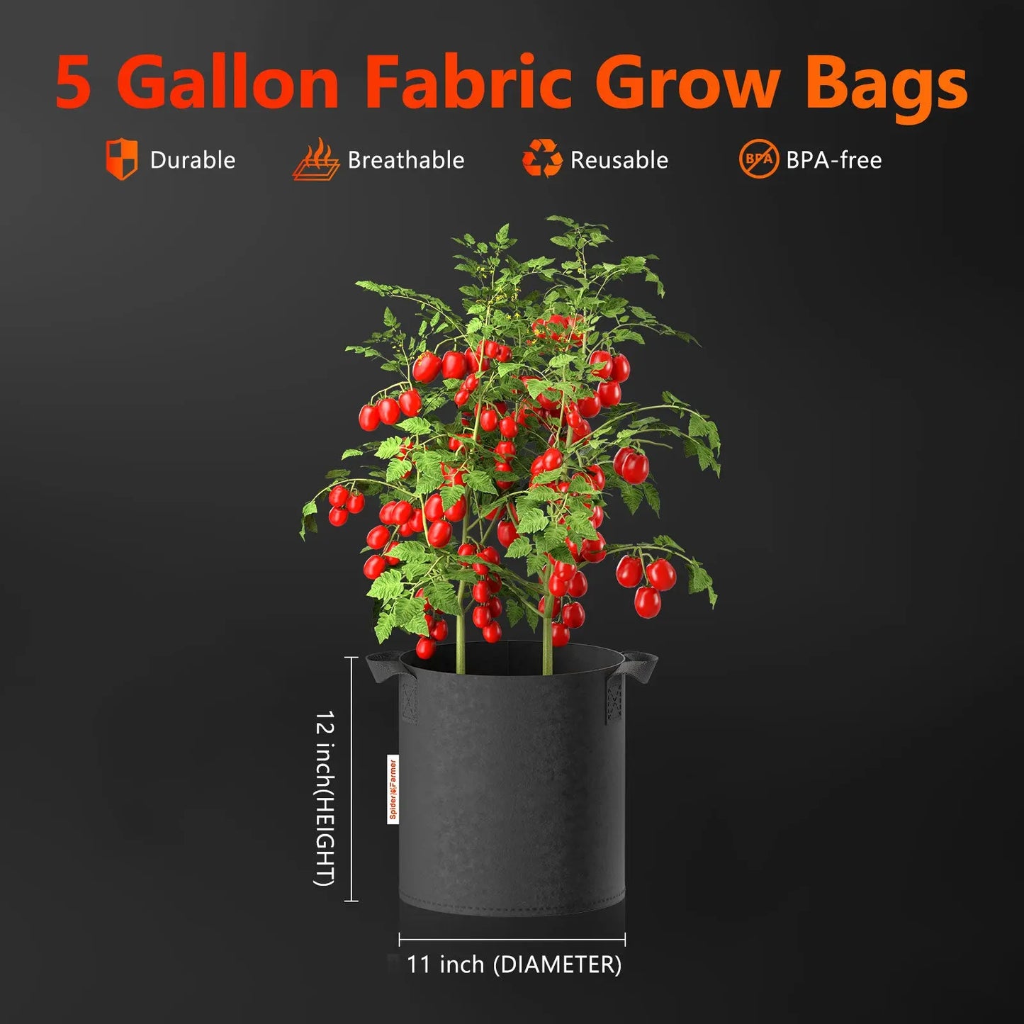 Spider Farmer Grow-Bags Detailansicht - Atmungsaktives Material für optimale Wurzelentwicklung