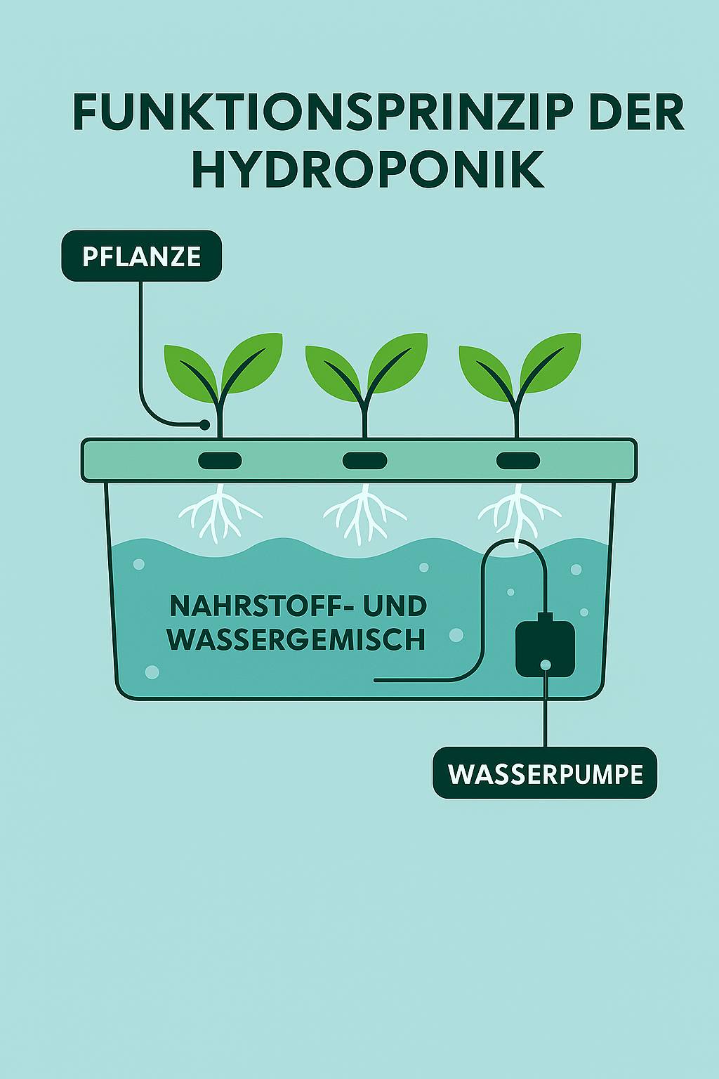 Funktionsprinzip Hydroponik DWC System