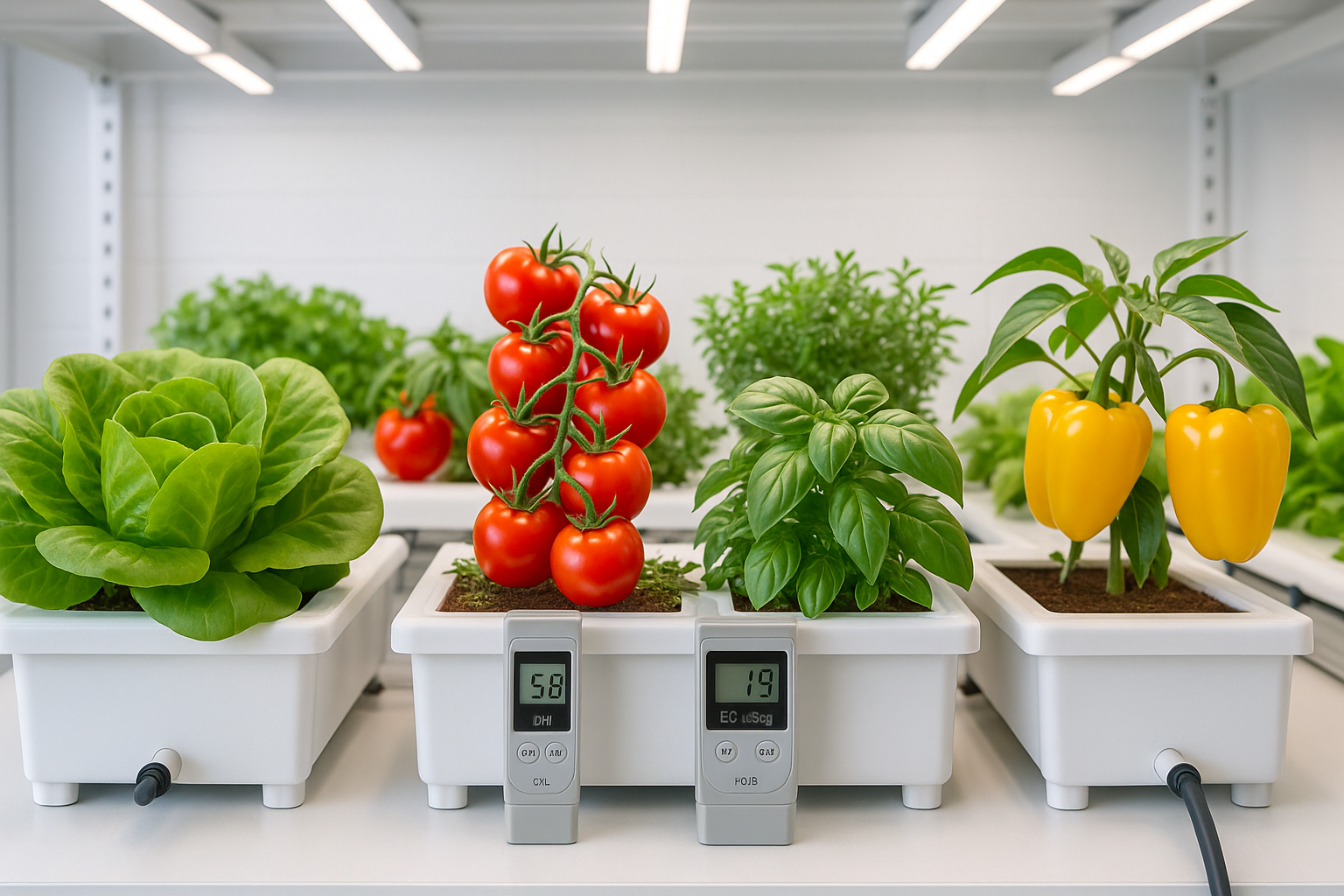Optimale-pH-EC-und-Luftfeuchtigkeitswerte-für-hydroponischen-Gemüseanbau-Der-komplette-Leitfaden organic-design.com