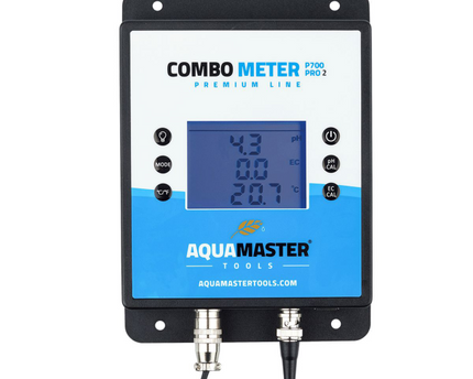 Aquamaster P700 Pro2 pH/EC/CF/PPM/Temp Monitor - Frontansicht mit LED-Display