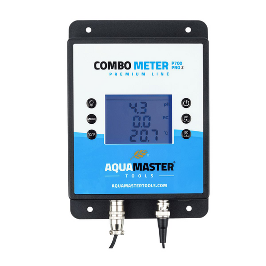 Aquamaster P700 Pro2 pH/EC/CF/PPM/Temp Monitor - Frontansicht mit LED-Display