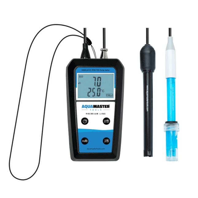 Aquamaster H600 Pro Handheld pH/EC/PPM/TDS/Temp Messgerät - Frontansicht