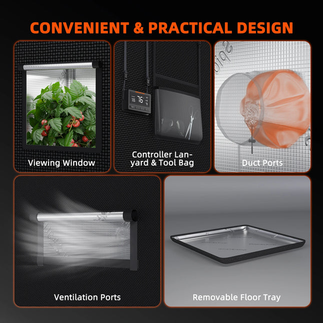 Spider Farmer® G3000 90x90cm Smart Komplett-Growzelt-Set Design