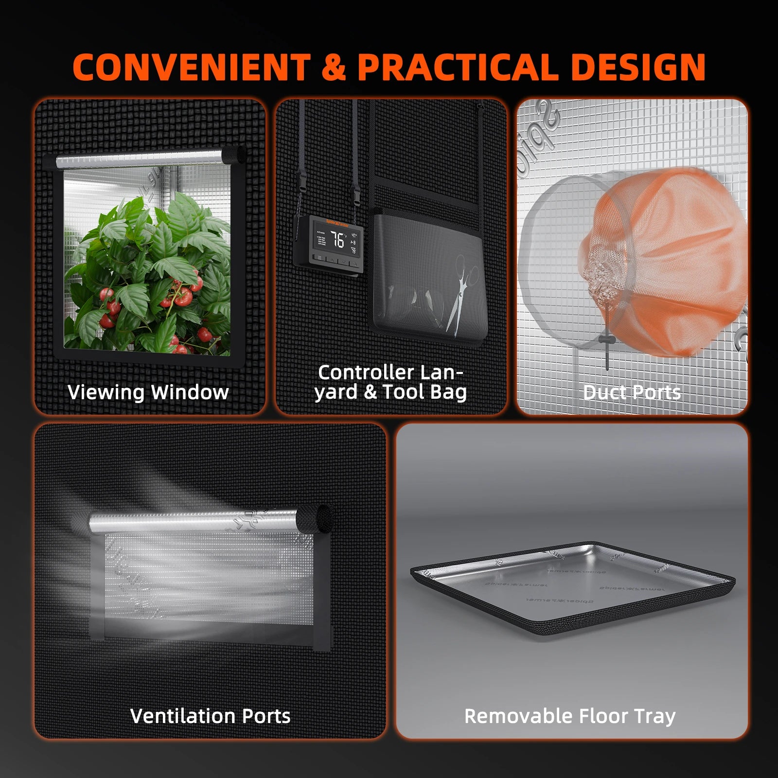 Spider Farmer® G3000 90x90cm Smart Komplett-Growzelt-Set Design