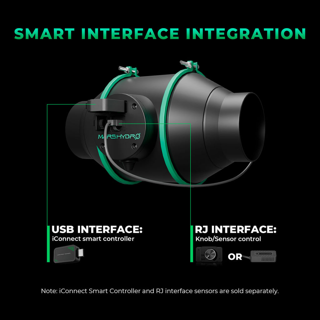 Mars Hydro iFresh 4 Zoll Inline-Ventilator mit Geschwindigkeitsregelung für optimale Growzelt Belüftung