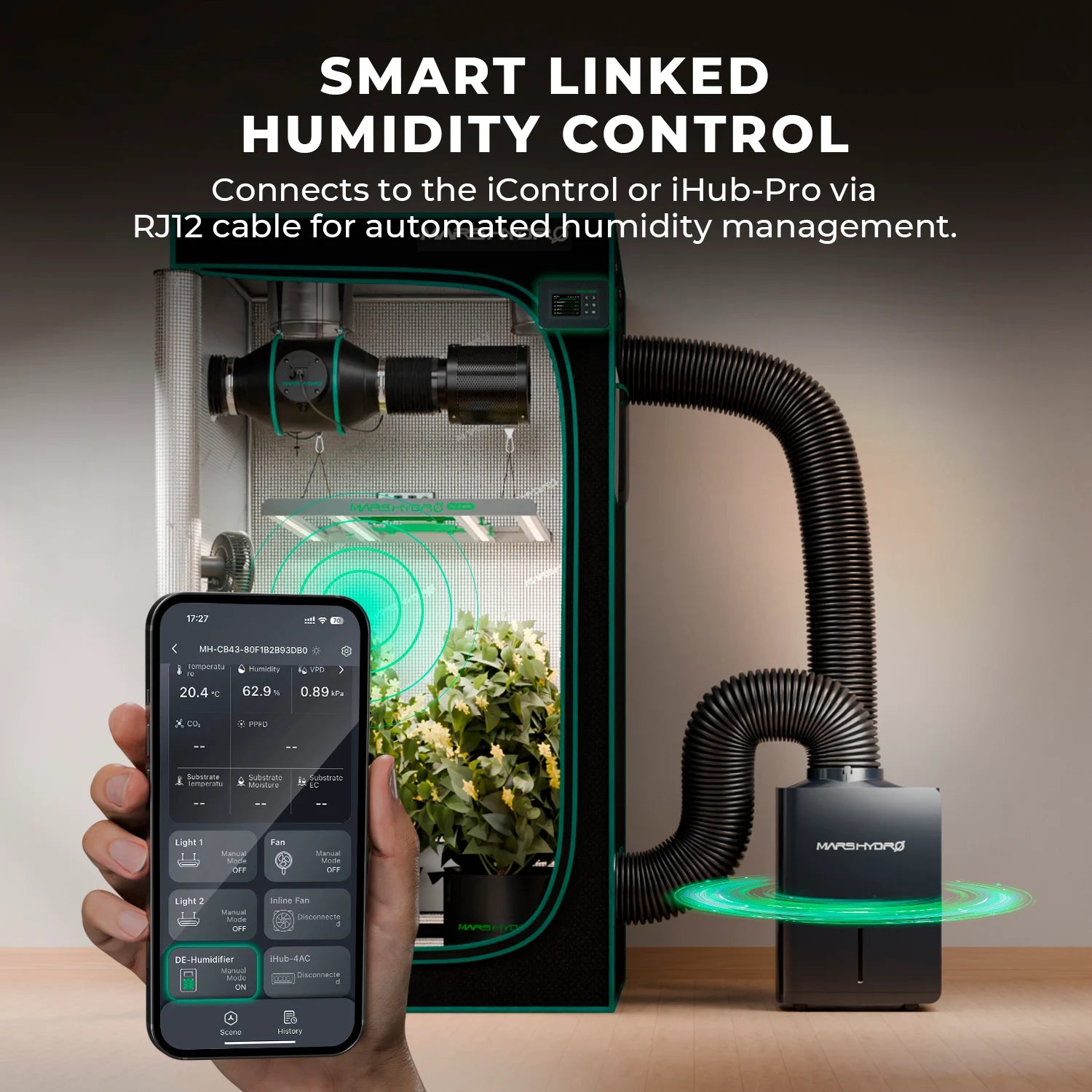 Mars Hydro Luftentfeuchter 12L/Tag smart Control kompatibel