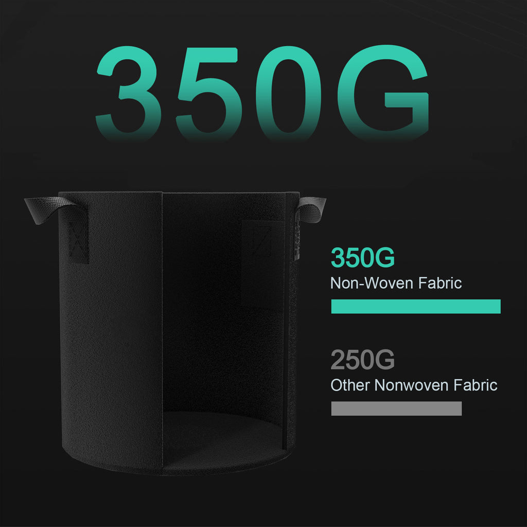 Mars Hydro 19L Grow Bag - Atmungsaktiver Stofftopf mit verstärkten Griffen