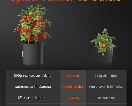 Spider Farmer Grow-Bags Größenvergleich - 19L ideal für mittelgroße Pflanzen