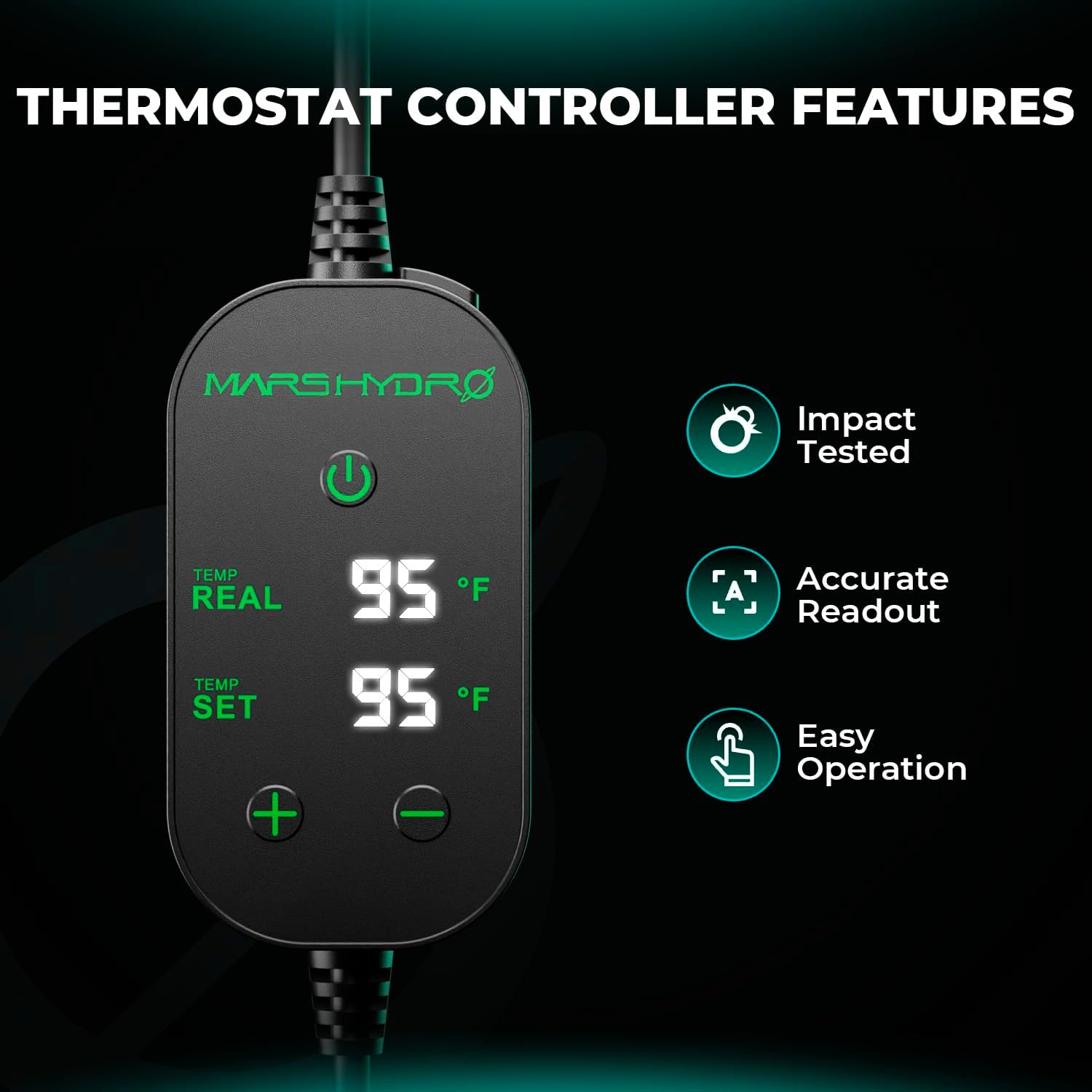 Mars Hydro Heizmatte 25×52 cm Thermostat Temperaturbereich