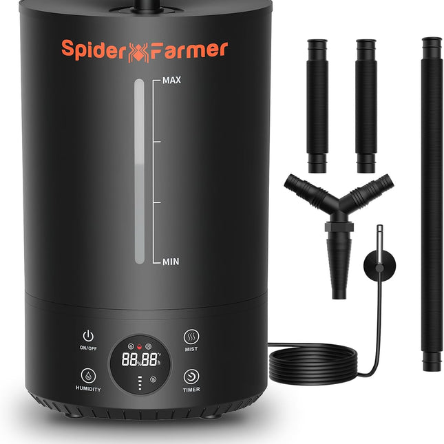 Spider Farmer 6L Luftbefeuchter schwarz - Ultraschall Kaltnebel mit Digitalanzeige