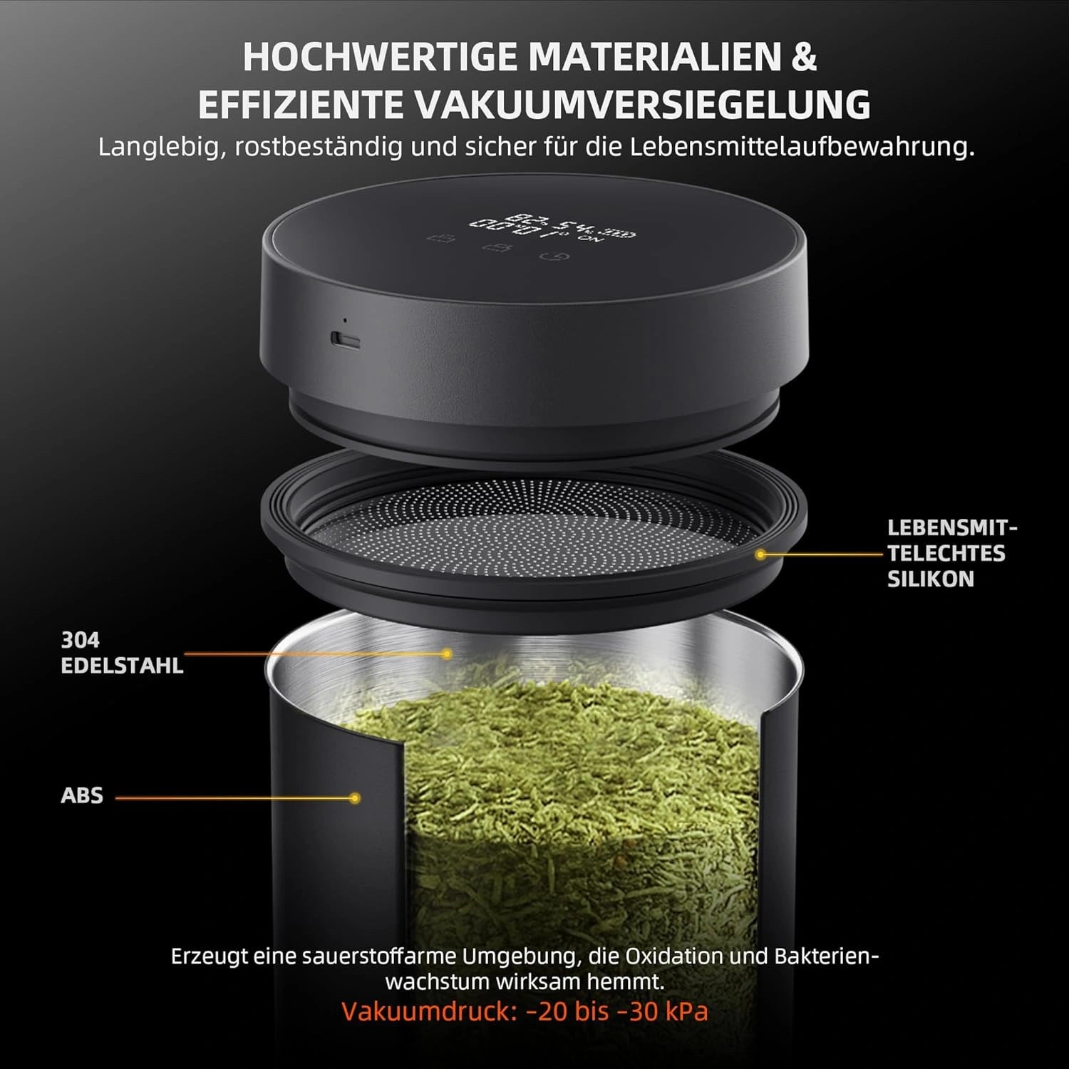 Spider Farmer® 2L Auto-Cure Smart Jar - smarte Gewürz & Kräutermühle - hochwertige Verarbeitung & Materialien
