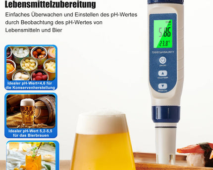 Pious Einsteiger-Multi-Messgerät PH / EC / TDS / Temp