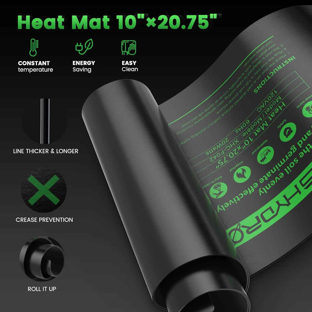 Mars Hydro Heizmatte 25×52 cm mit digitalem Thermostat