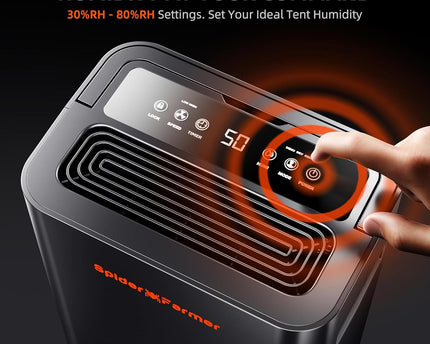 Spider Farmer 12L Luftentfeuchter Bedienfeld - Digitale Anzeige und Steuerung