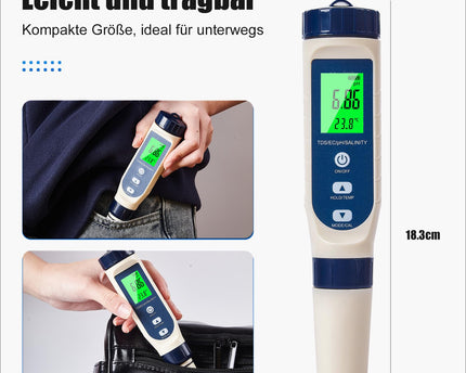 Pious Einsteiger-Multi-Messgerät PH / EC / TDS / Temp