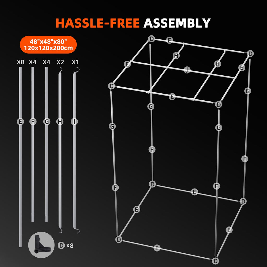 Spider Farmer Growzelt 120 x 120 x 200 cm – Produktansicht