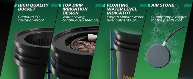 Mars Hydro 4 Eimer 5-Gallonen DWC Hydroponisches System - organic-design.com