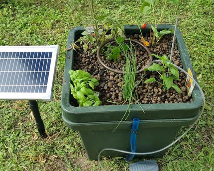 Solar Hydroponik System Outdoor Balkon Terrasse umweltfreundlich nachhaltig Pflanzenanbau
