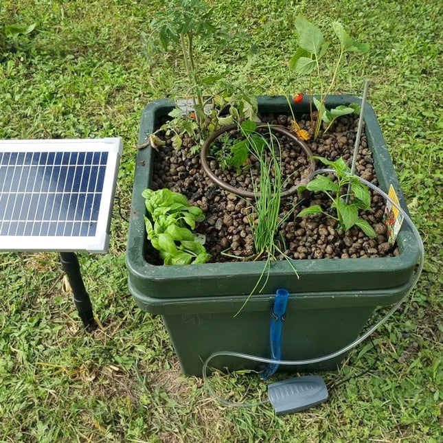 Solar Hydroponik System Outdoor Balkon Terrasse umweltfreundlich nachhaltig Pflanzenanbau
