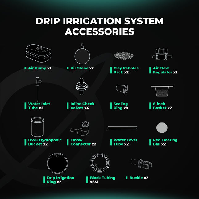 Tropfbewässerungssystem Komponenten für DWC Hydroponik Setup