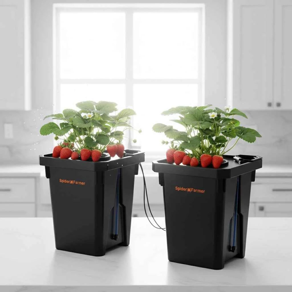 Spider Farmer 2 Töpfe DWC-Hydroponik System mit Top-Drip-Kit