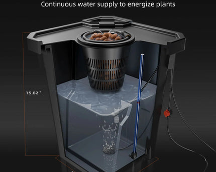 Spider Farmer DWC-System Detailansicht - Tiefwasserkultur mit Luftpumpe und Luftsteinen