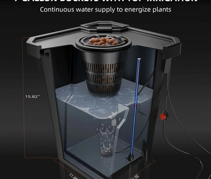Spider Farmer DWC-System Detailansicht - Tiefwasserkultur mit Luftpumpe und Luftsteinen