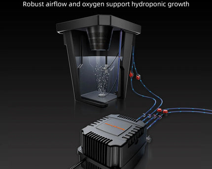 Spider Farmer DWC-System Detailansicht - 4 Eimer mit Top-Drip-Kit und Luftpumpe