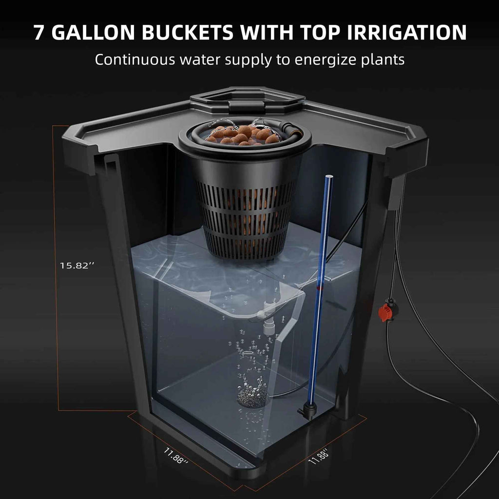 Spider Farmer 4 Töpfe DWC- Hydroponik System mit Top-Drip-Kit