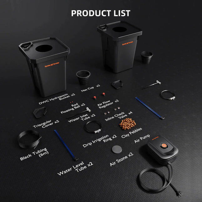 Spider Farmer DWC-Hydroponik System 2x7 Gallonen Tiefwasserkultur - organic-design.com