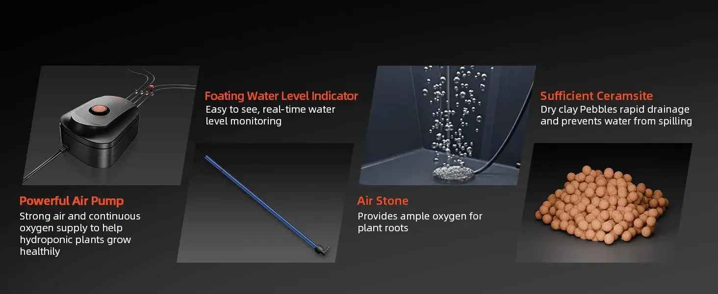 Spider Farmer 4 Töpfe DWC- Hydroponik System mit Top-Drip-Kit