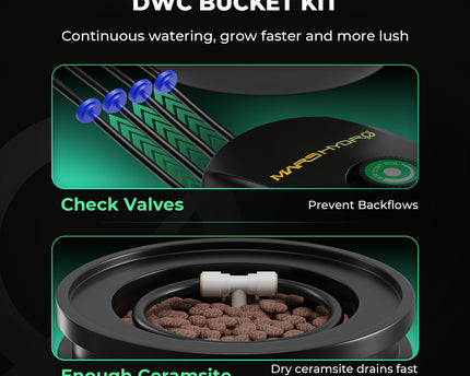 Mars Hydro DWC Bucket Kit - kontinuierliche Nährstoffversorgung für üppiges Wachstum