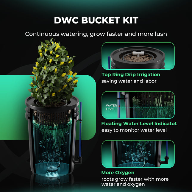 DWC Eimer-Kit für kontinuierliche Bewässerung - schnelleres Pflanzenwachstum