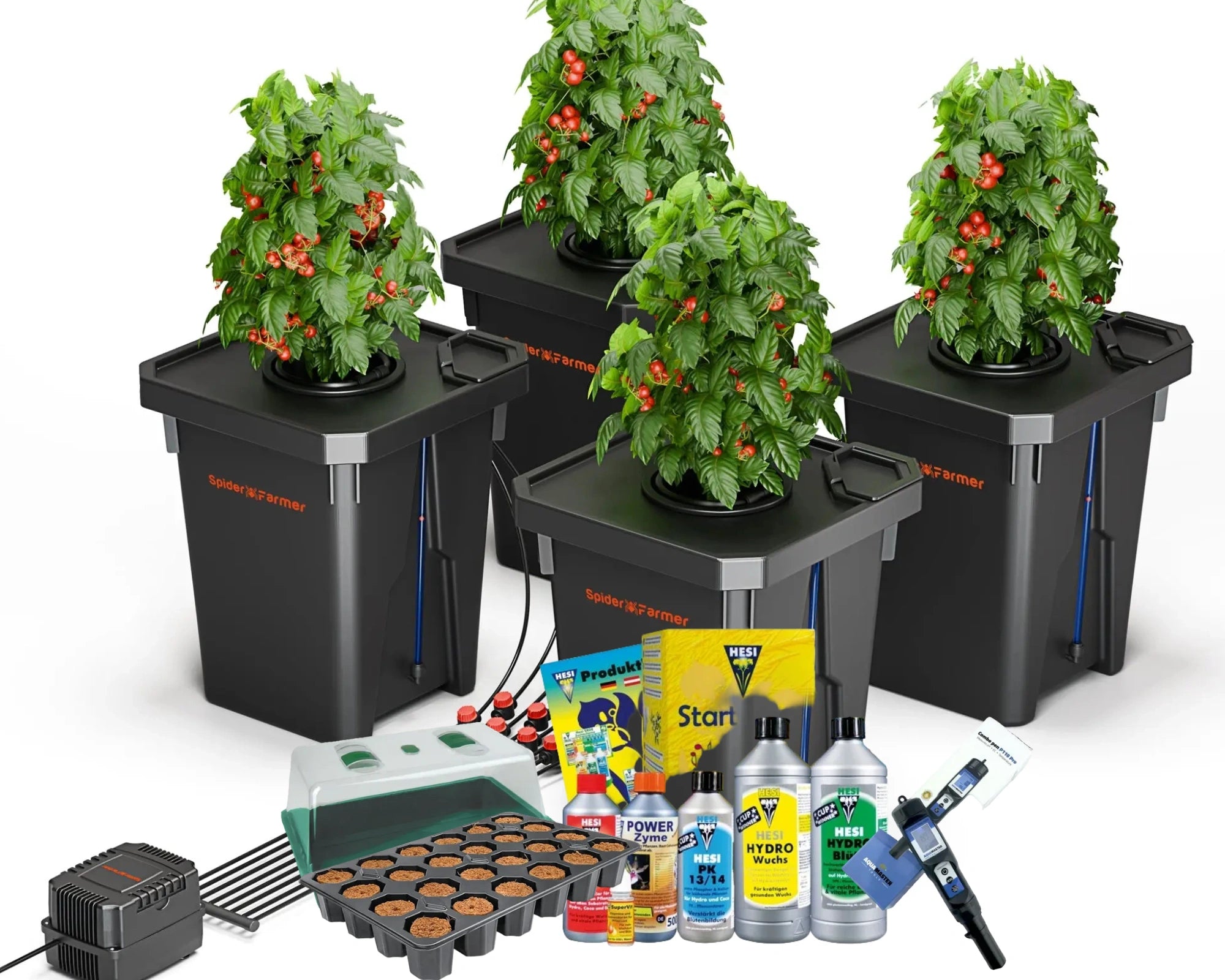 Einsteiger Sorglos Paket mit SpiderFarmer DWC 4 Töpfe