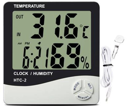 Digitalthermometer-Hygrometer mit 2 Messpunkten - ideal für GrowZelt oder Gewächshaus