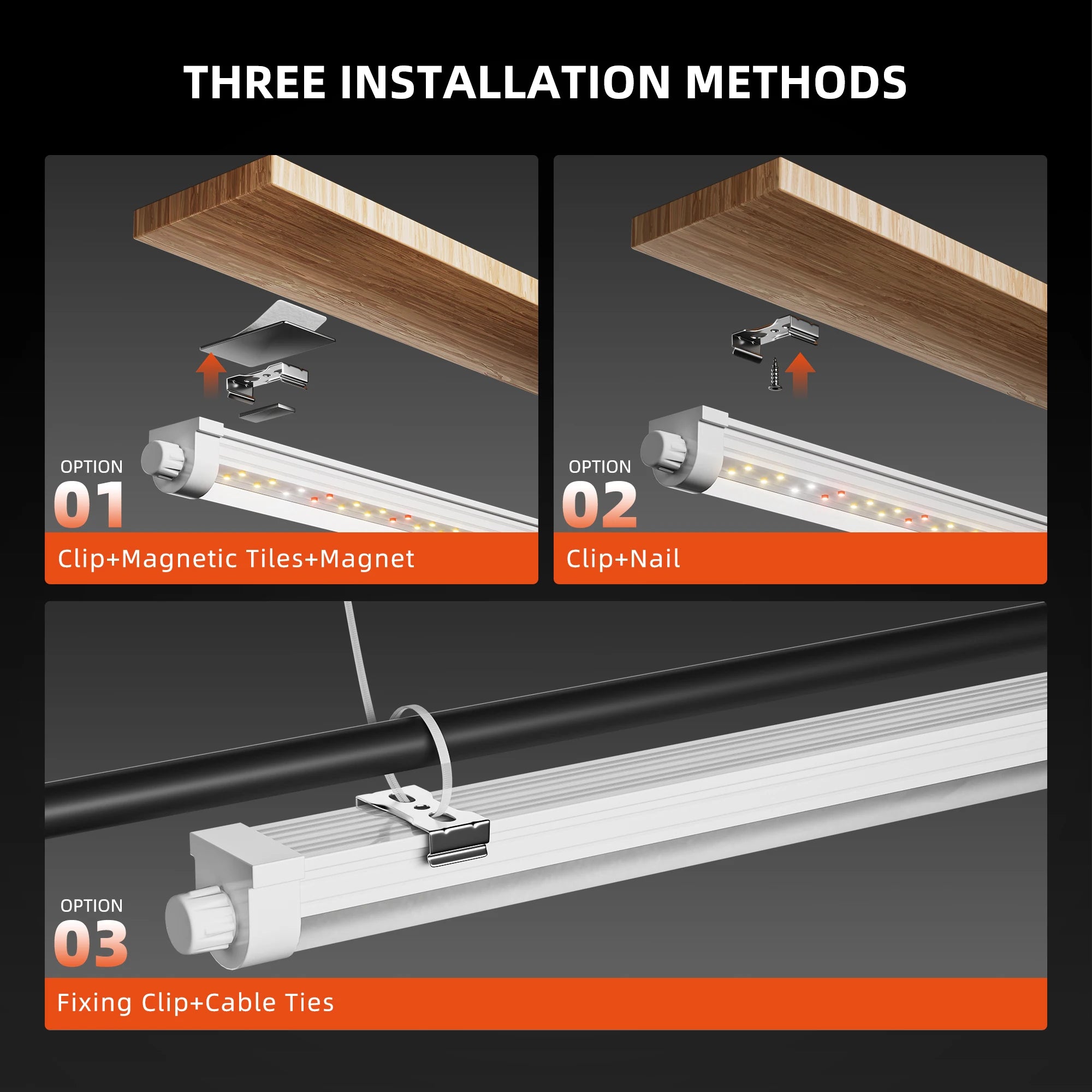 Spider Farmer 200W - 8 Stück Dimmbare Vollspektrum-LED-Pflanzenlichtleiste Montage