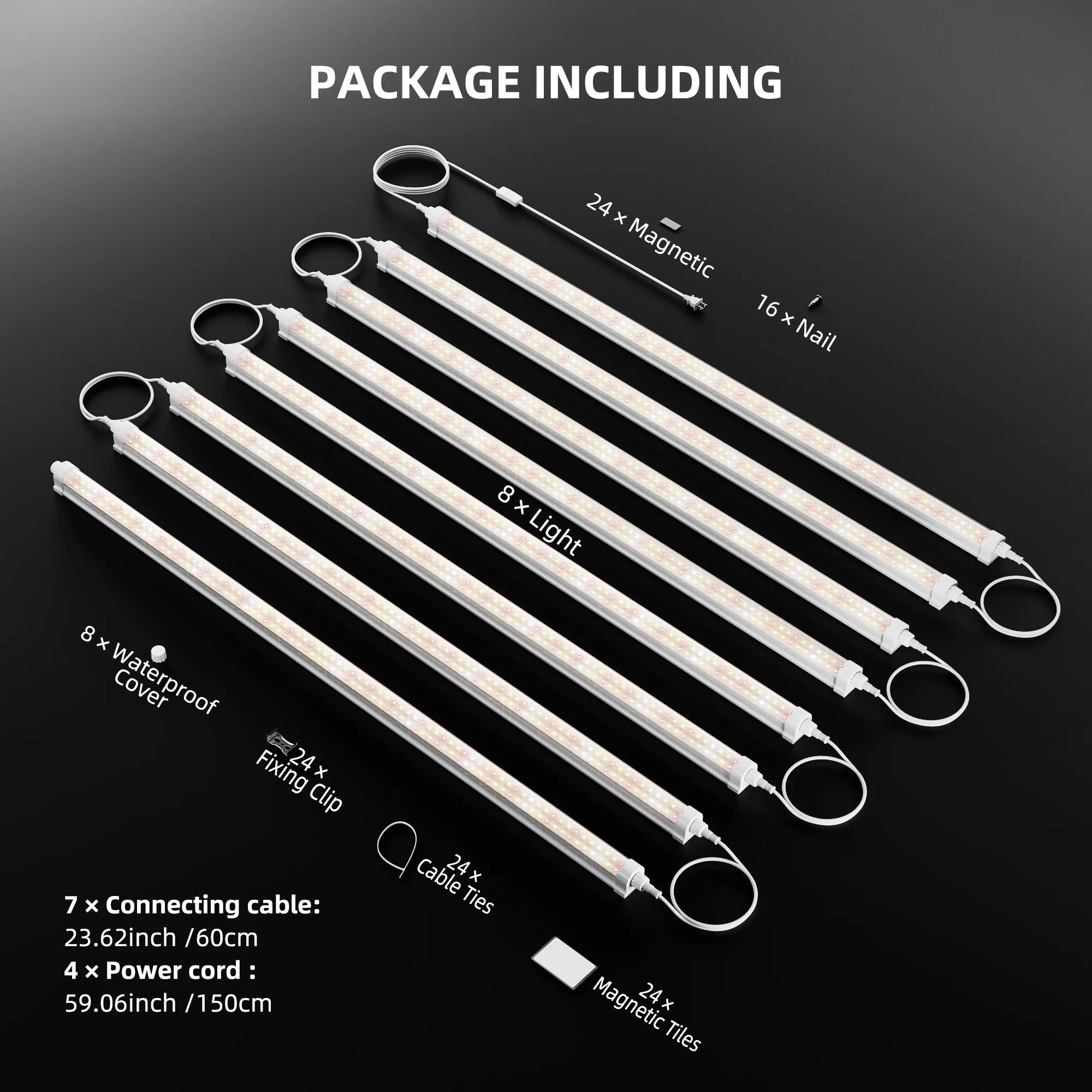 Spider Farmer 200W - 8 Stück Dimmbare Vollspektrum-LED-Pflanzenlichtleiste