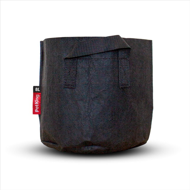 PotKing Grow-Bag Stofftöpfe 8 Liter - 10er Pack schwarze Pflanztöpfe aus atmungsaktivem Vliesstoff für gesundes Wurzelwachstum