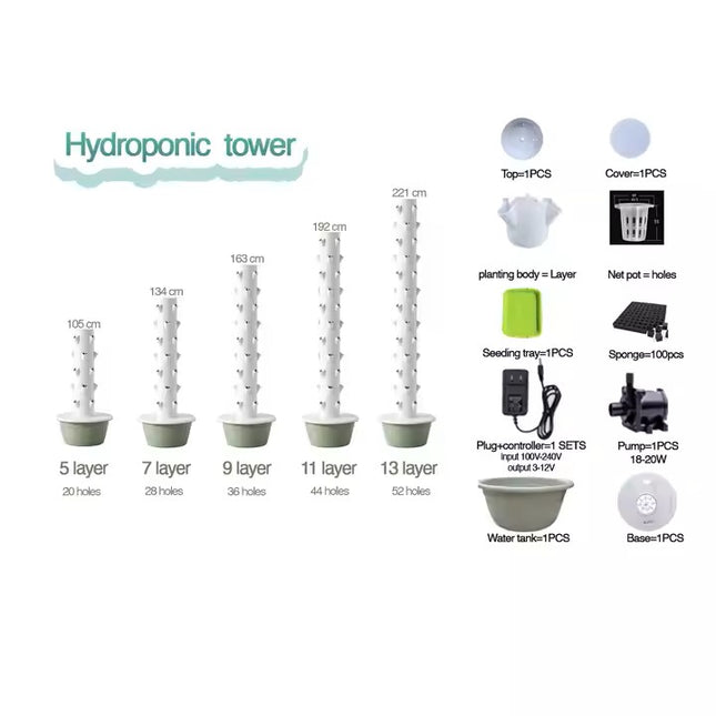 Hydroponik-Tower  5/7/9 - organic-design.com