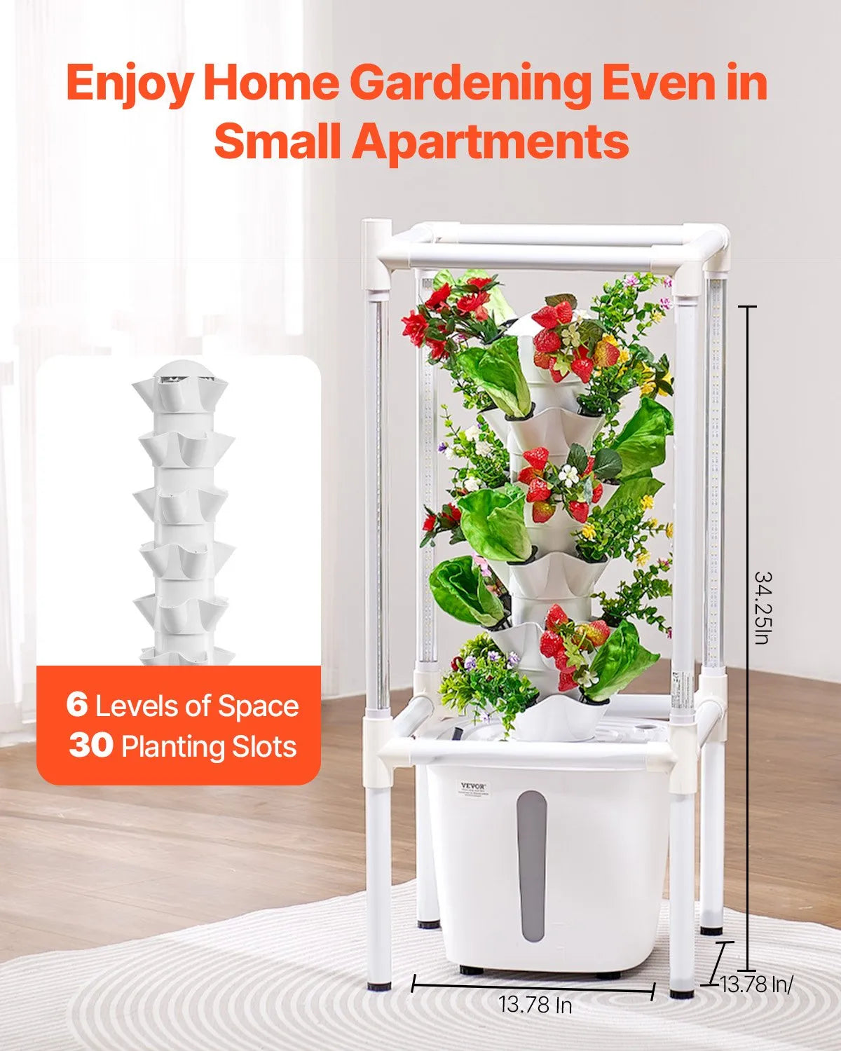 Hydroponik Tower PRO WiFi | 30 Pflanzen Vertikaler Garten