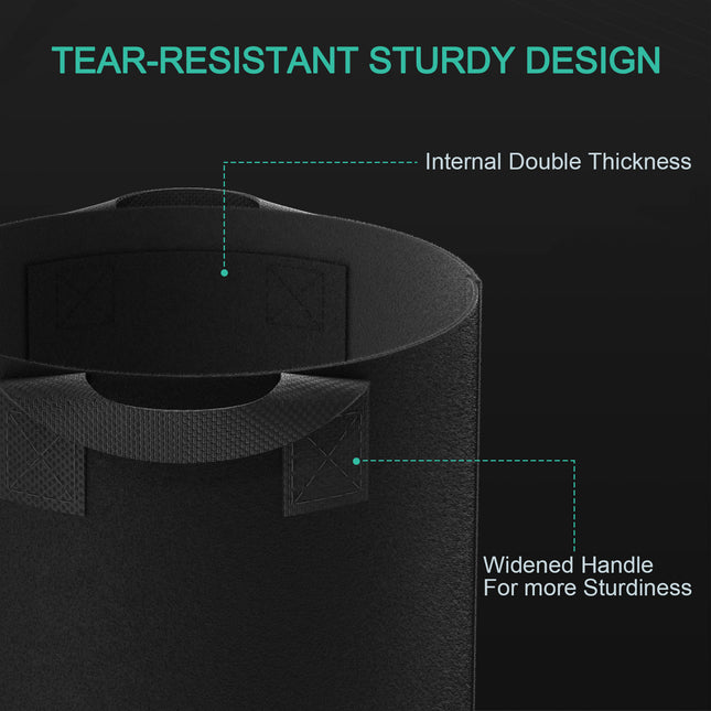 Mars Hydro Grow Bags Verpackung - 5er Set 19L Stofftöpfe komplett