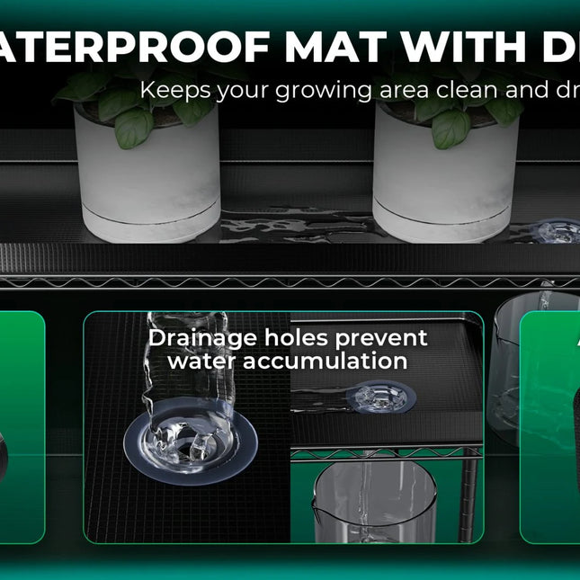 Mars Hydro 6 -Tier-Pflanzenregal mit 250-W-LED-Wachstumslichtern mit wasserdichten Untersetzern