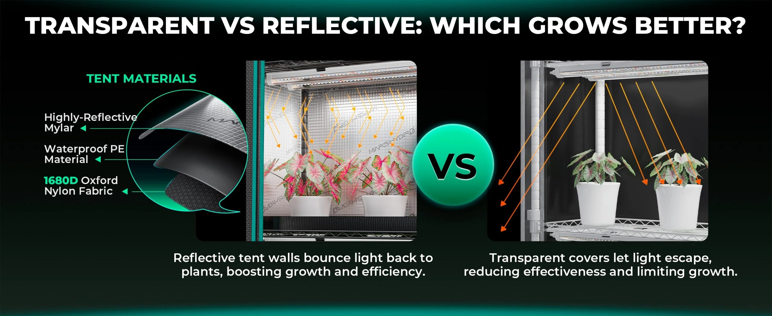 Mars Hydro 6 -Tier-Pflanzenregal mit 250-W-LED-Wachstumslichtern Vorteile mit Zelt