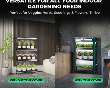 Mars Hydro 4-stufiges Indoor Pflanzenregal mit 54W LED Vollspektrum Pflanzenlampen