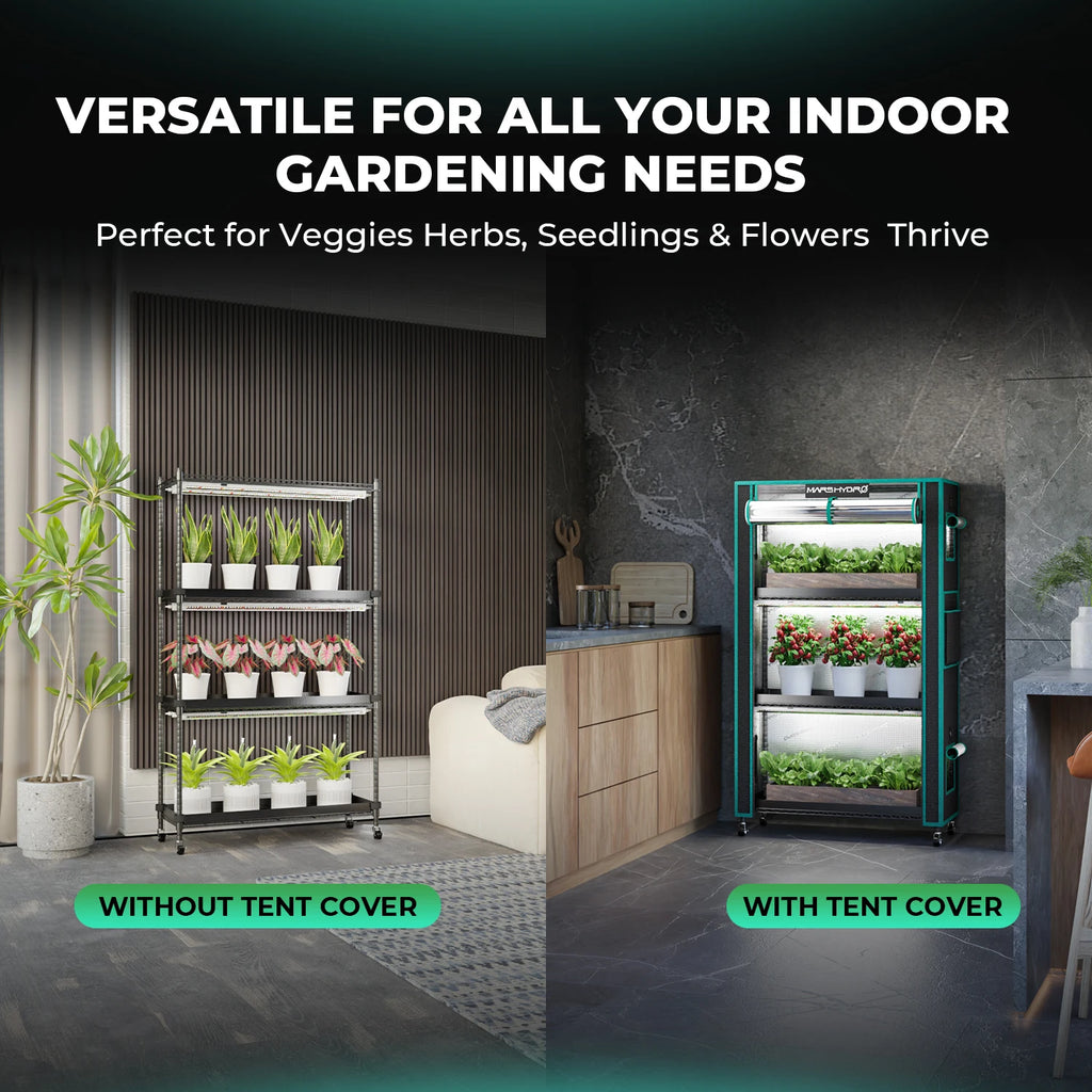 Mars Hydro 6 -Tier-Pflanzenregal mit 250-W-LED-Wachstumslichtern mit oder ohne Zelt