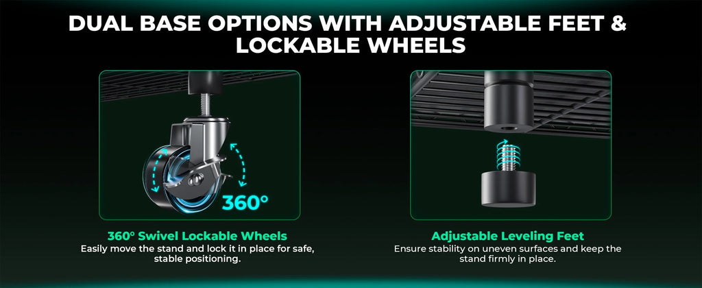 Mars Hydro 6 -Tier-Pflanzenregal mit 250-W-LED-Wachstumslichtern mit Rollen oder Füßen