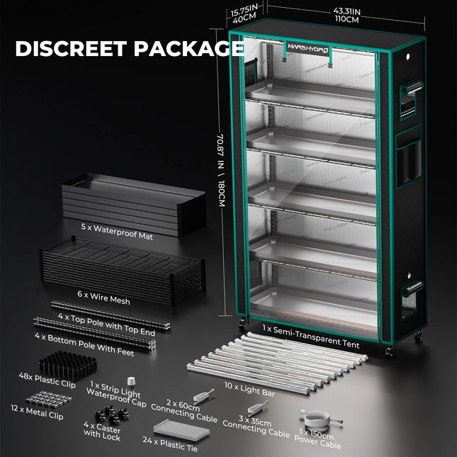 Mars Hydro 6 -Tier-Pflanzenregal Lieferumfang