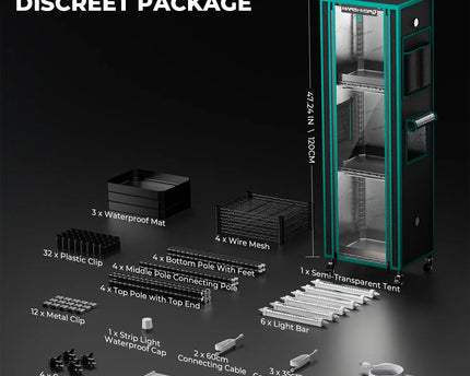 Mars Hydro 4-stufiges Indoor Pflanzenregal mit 54W LED Vollspektrum Pflanzenlampen
